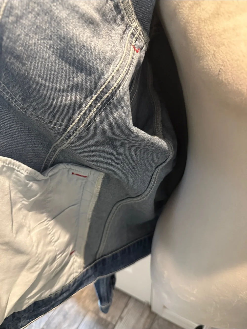 True Religion Blue Denim Jacket with Red Contrast Stitching